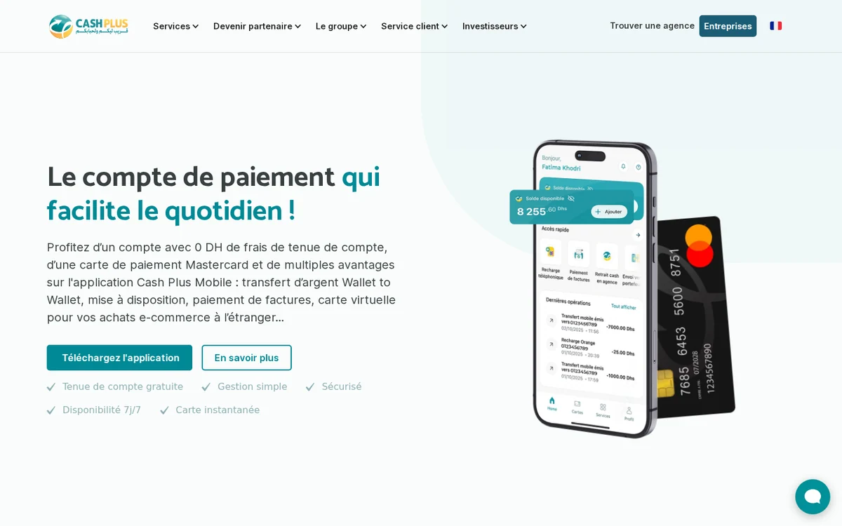 Cash Plus homepage preview