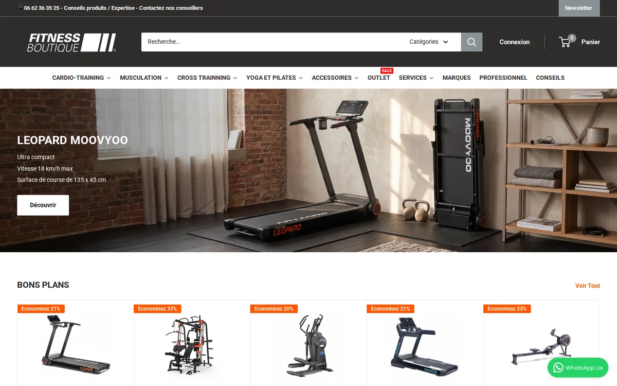 Fitness Boutique Maroc homepage preview