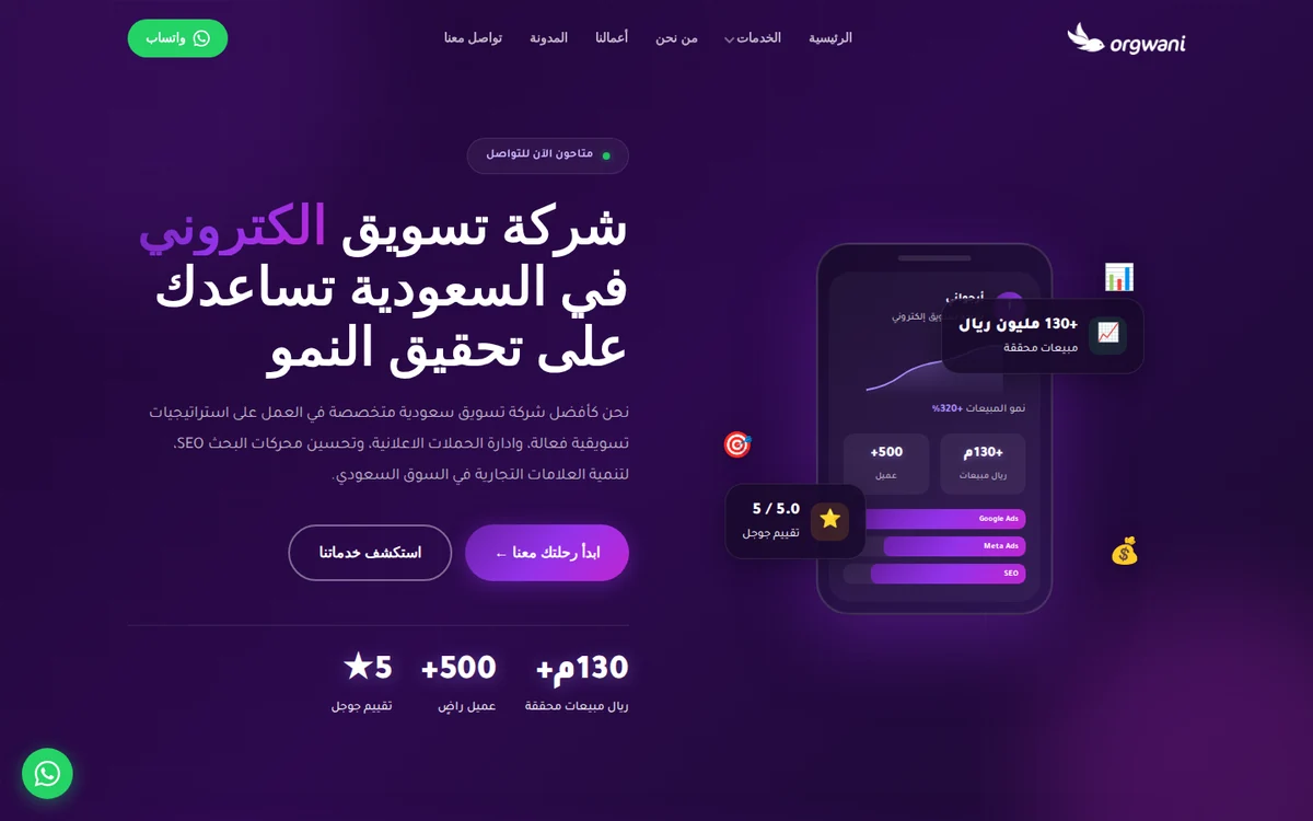 Orgwani homepage preview