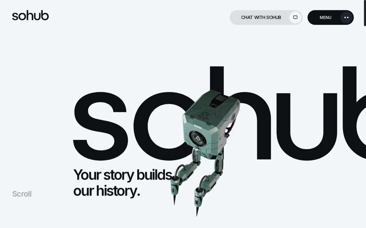 SOHub homepage preview