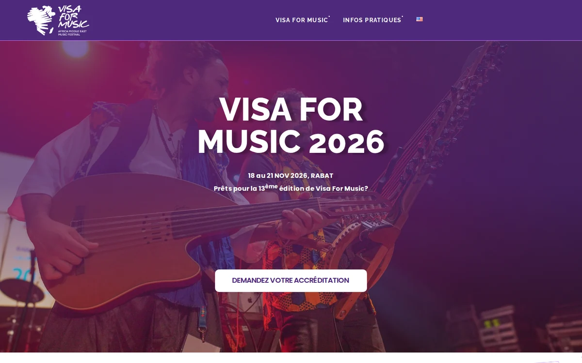 Visa For Music homepage preview
